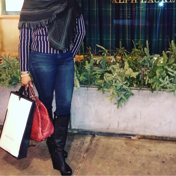 GUCCI TALL WEDGE BOOTS w/ Iconic GGs - Picture 9 of 9